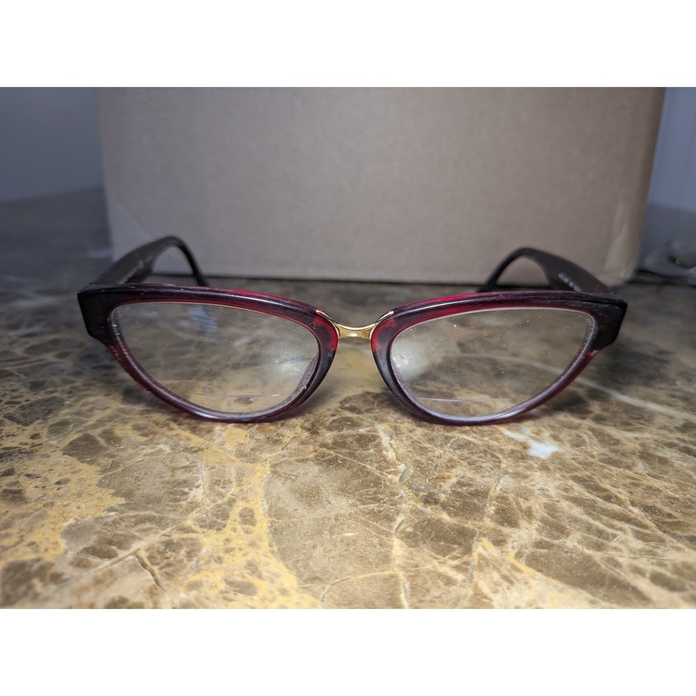 Versace MOD 3267 388 Clear Red Cat Eye Eyeglasses Frames 53-17 140 Italy Women